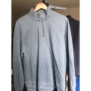 MEN'S LARGE CROFT & BARROW 1/2 ZIP HEATHER Blue